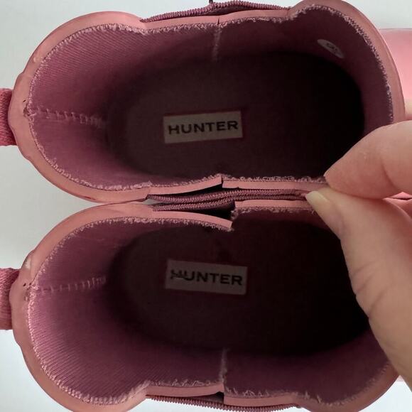 Hunter Original Refined Gloss Chelsea Boots - Rose - Women's Size 7 - Picture 8 of 9